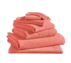 DRAP DE BAIN UNI CORAIL