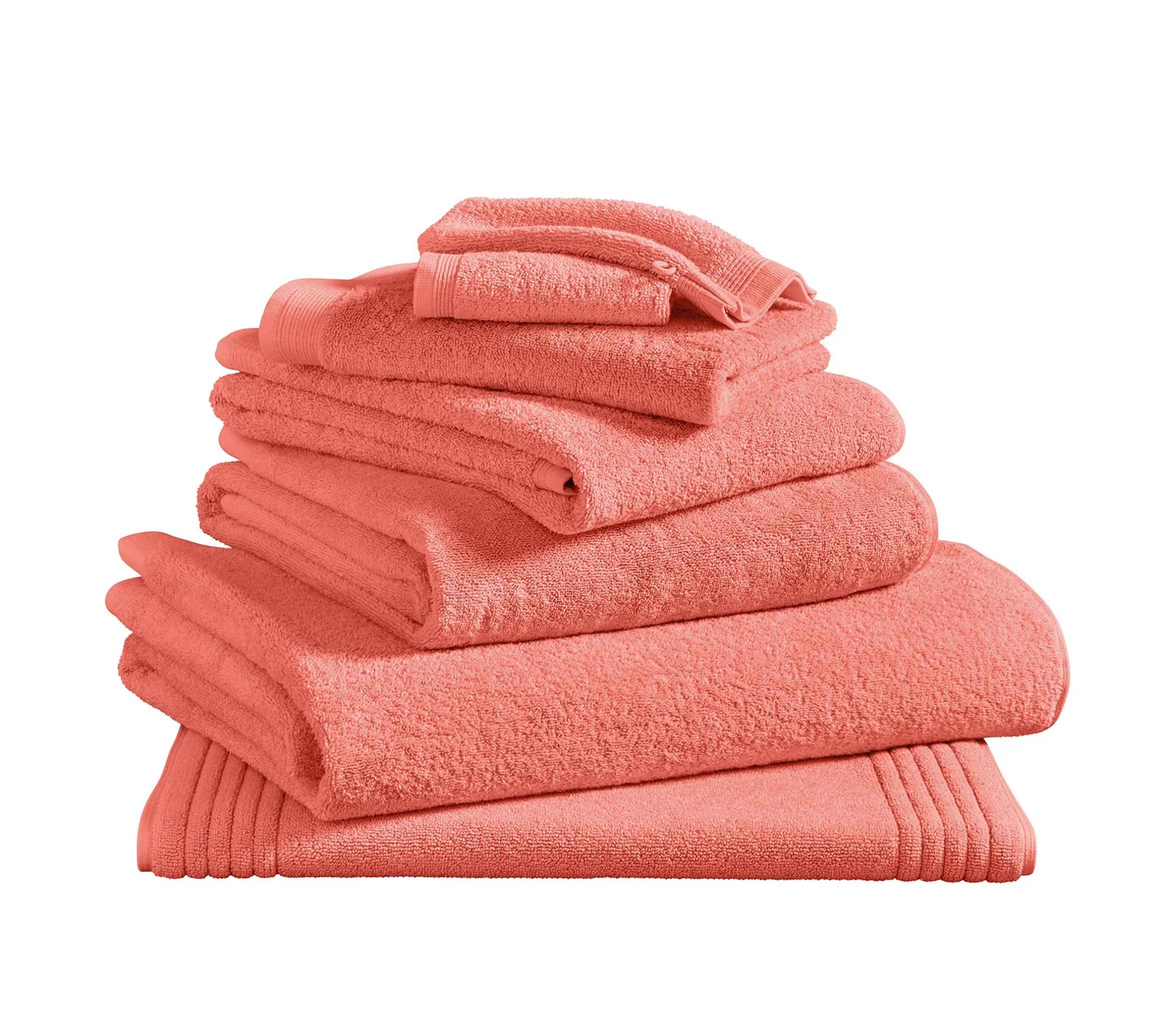 DRAP DE BAIN UNI CORAIL