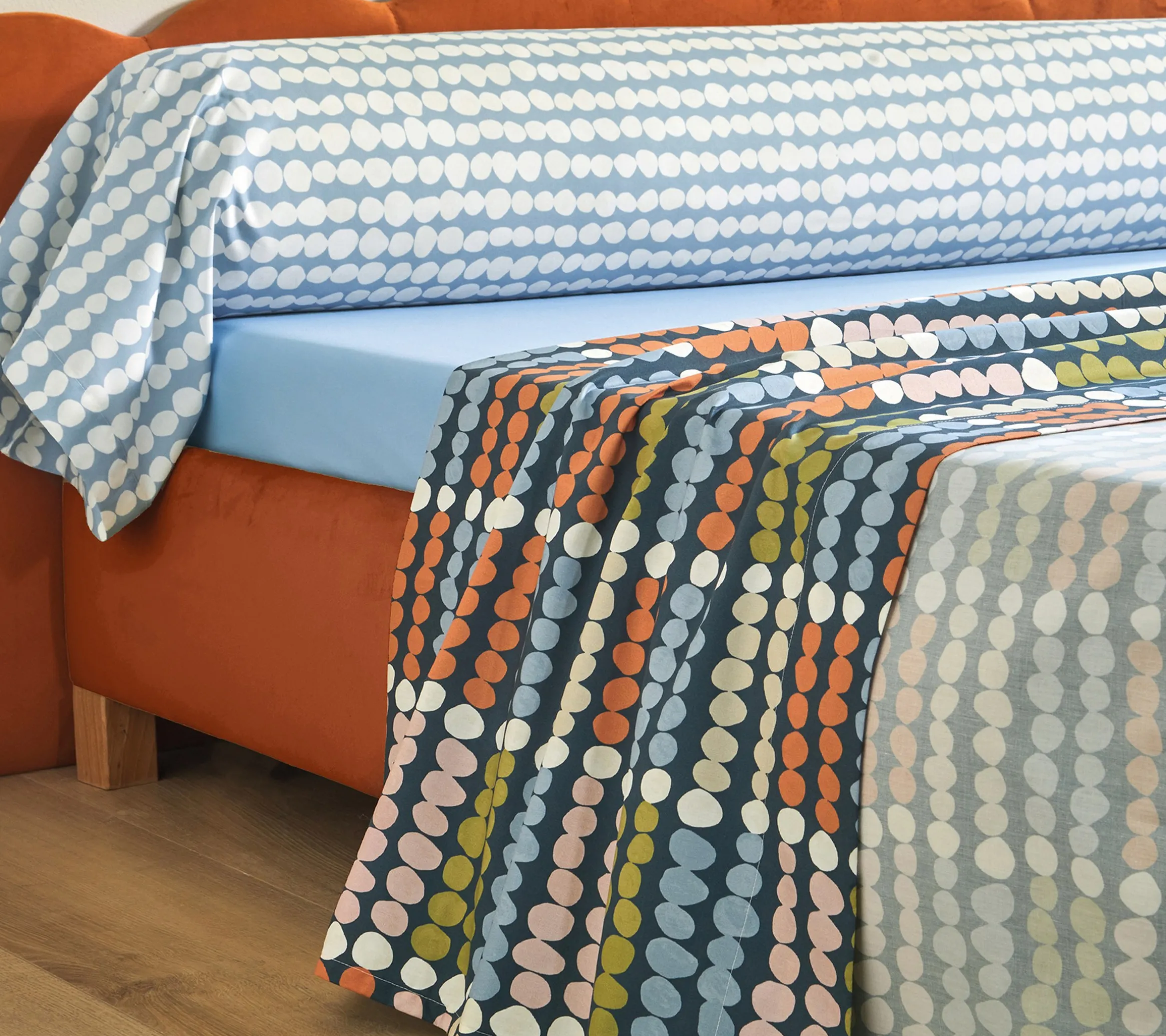 DRAP DOTS BLEU CELESTE