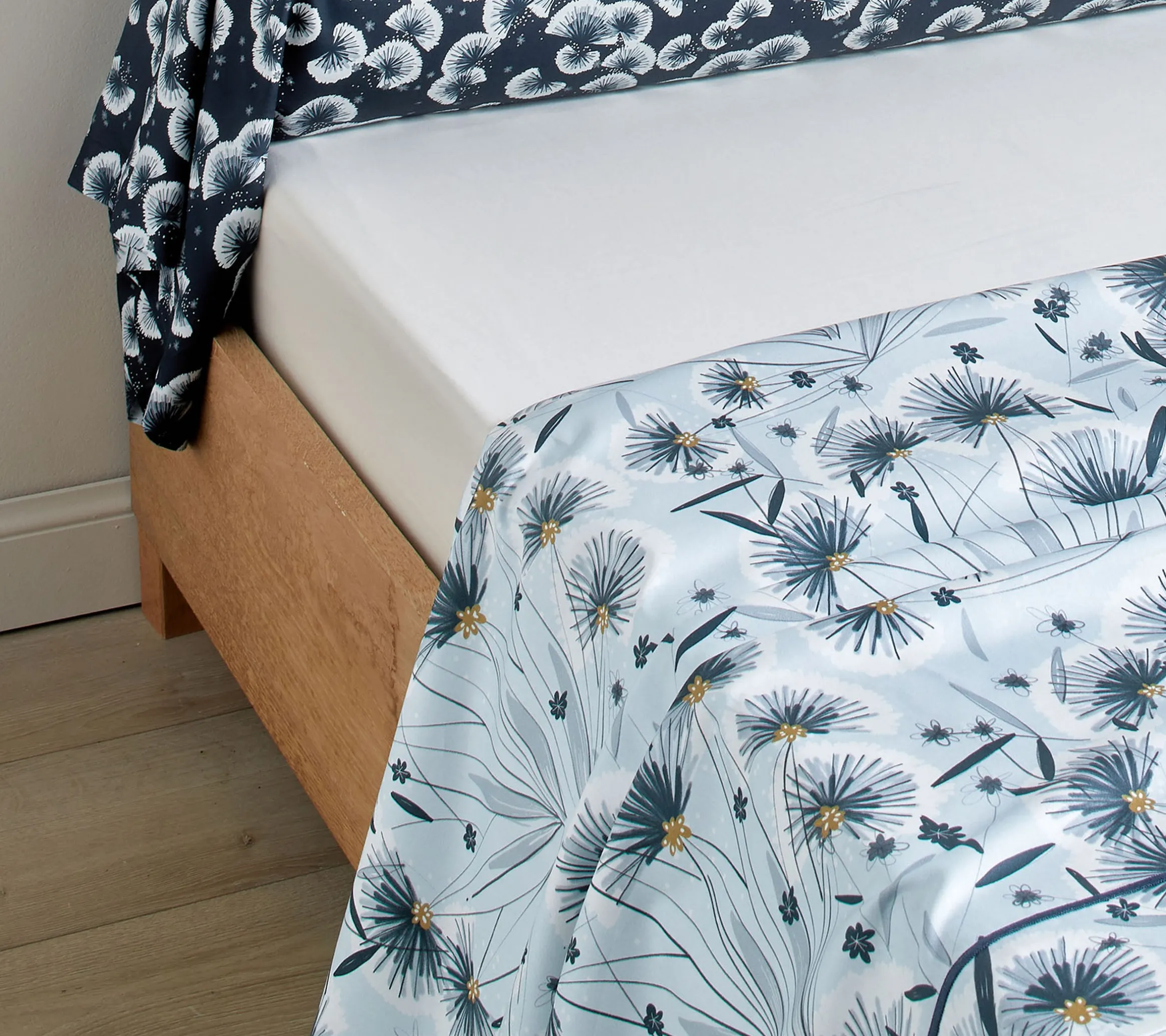 DRAP FLOREA BLEU CELESTE