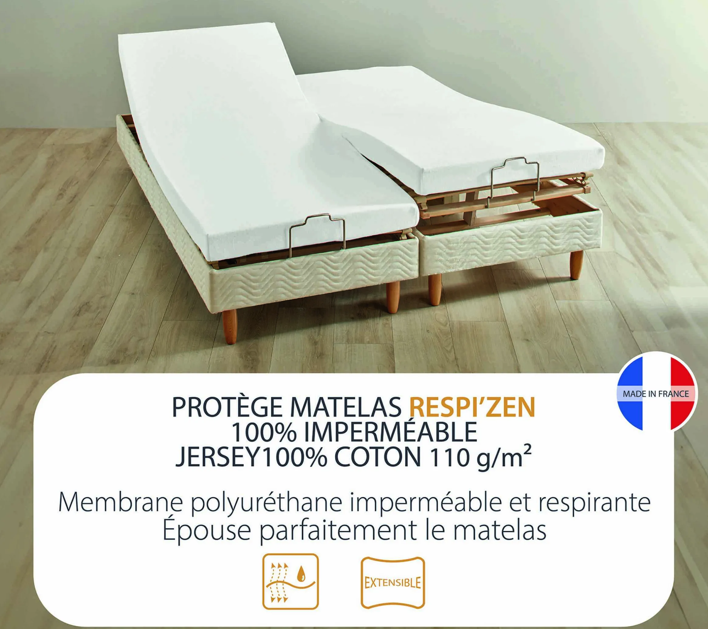 DRAP HOUSSE 4 TÊTES RESPIZEN BLEU CANARD