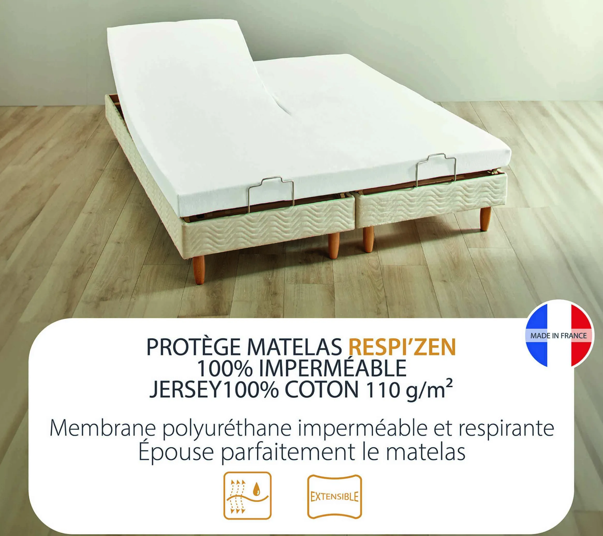 DRAP HOUSSE 2 TÊTES RESPIZEN BOIS DE ROSE