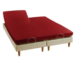 DRAP HOUSSE 2 TÊTES UNI COTON EXTENSIBLE CARMIN