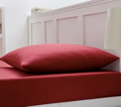 DRAP HOUSSE 2 TÊTES UNI COTON EXTENSIBLE CARMIN
