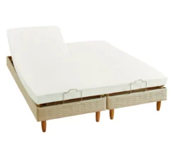DRAP HOUSSE 2 TÊTES UNI COTON EXTENSIBLE COQUILLE