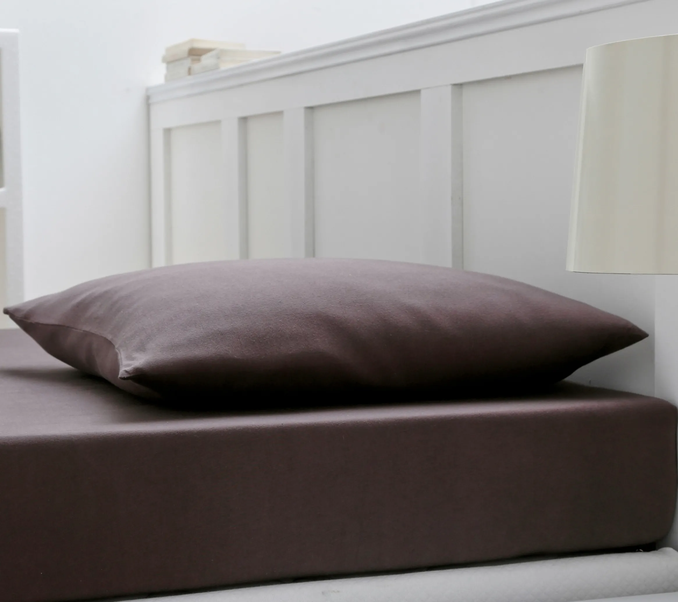 DRAP HOUSSE 2 TÊTES UNI COTON EXTENSIBLE EBENE