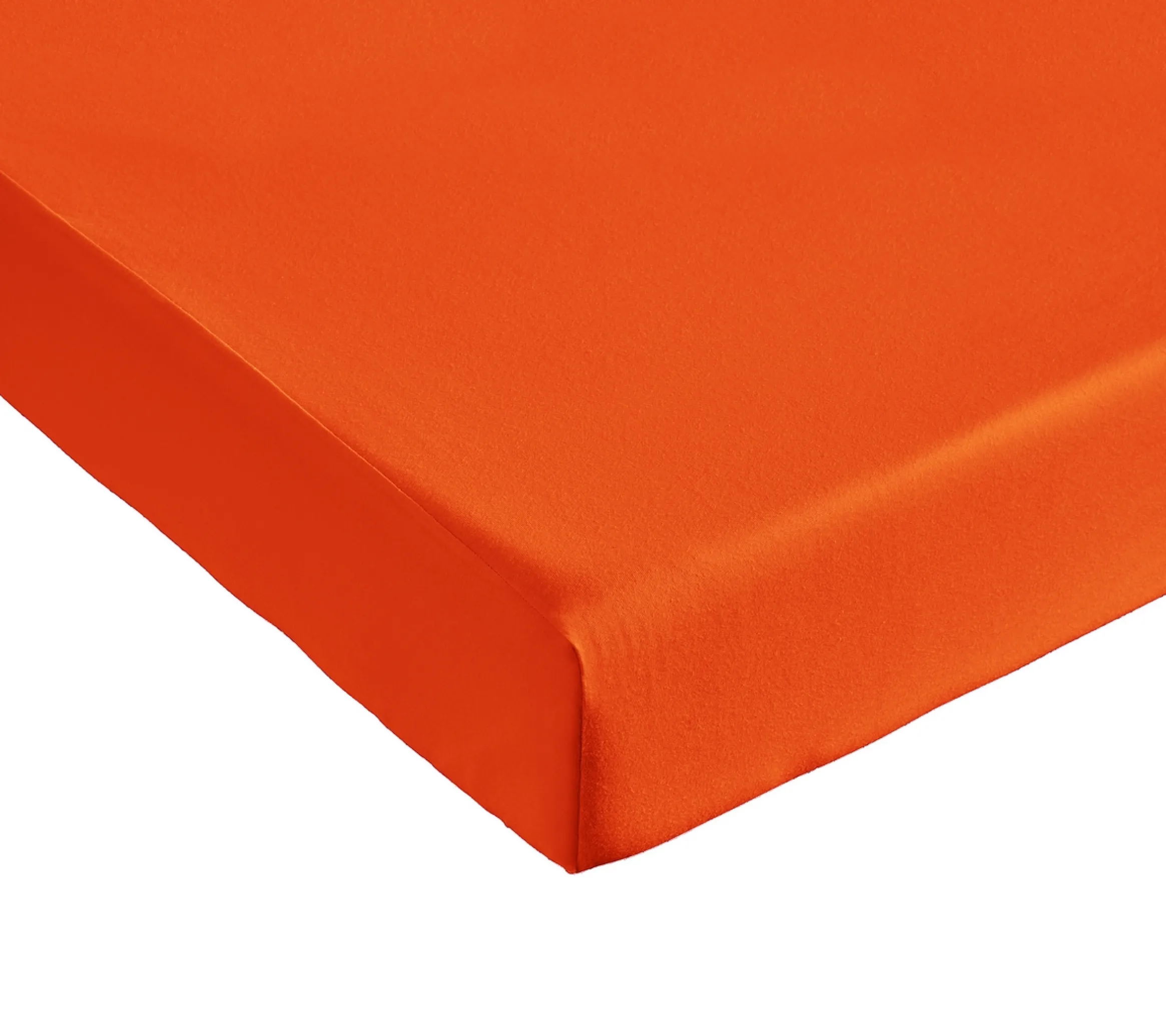 DRAP HOUSSE 2 TÊTES UNI COTON EXTENSIBLE ORANGE