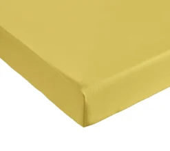 DRAP HOUSSE 4 TÊTES UNI COTON EXTENSIBLE CITRON