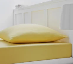 DRAP HOUSSE 4 TÊTES UNI COTON EXTENSIBLE CITRON