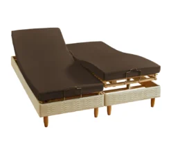 DRAP HOUSSE 4 TÊTES UNI COTON EXTENSIBLE EBENE