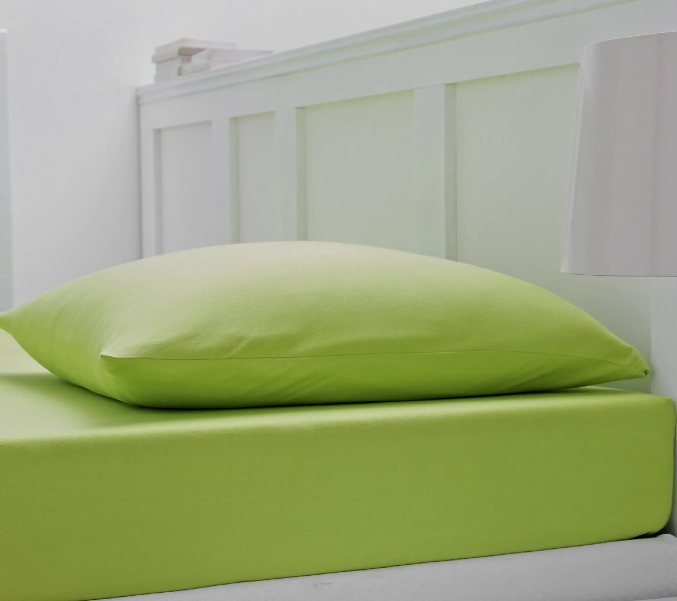 DRAP HOUSSE 4 TÊTES UNI COTON EXTENSIBLE POMME
