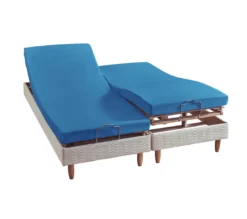 DRAP HOUSSE 4 TÊTES UNI COTON EXTENSIBLE BLEU ROYAL