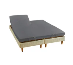 DRAP HOUSSE 2 TÊTES UNI COTON EXTENSIBLE ANTHRACITE