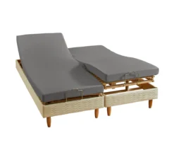 DRAP HOUSSE 4 TÊTES UNI PERCALE ACIER