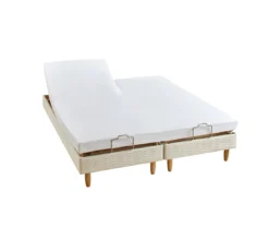 DRAP HOUSSE 2 TÊTES UNI PERCALE BLANC