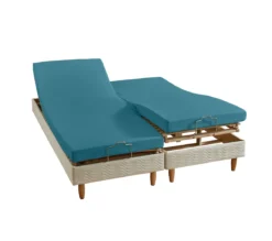 DRAP HOUSSE 4 TÊTES UNI PERCALE BLEU PAON