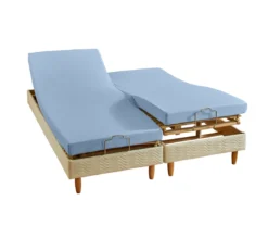 DRAP HOUSSE 4 TÊTES UNI PERCALE BLEU CIEL