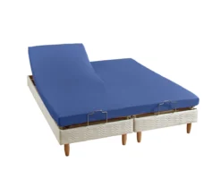 DRAP HOUSSE 2 TÊTES UNI PERCALE BLEU ROYAL
