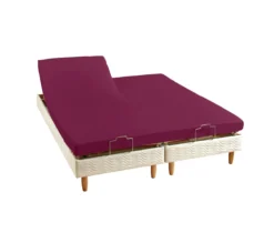 DRAP HOUSSE 2 TÊTES UNI PERCALE CYCLAMEN