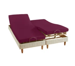 DRAP HOUSSE 4 TÊTES UNI PERCALE CYCLAMEN