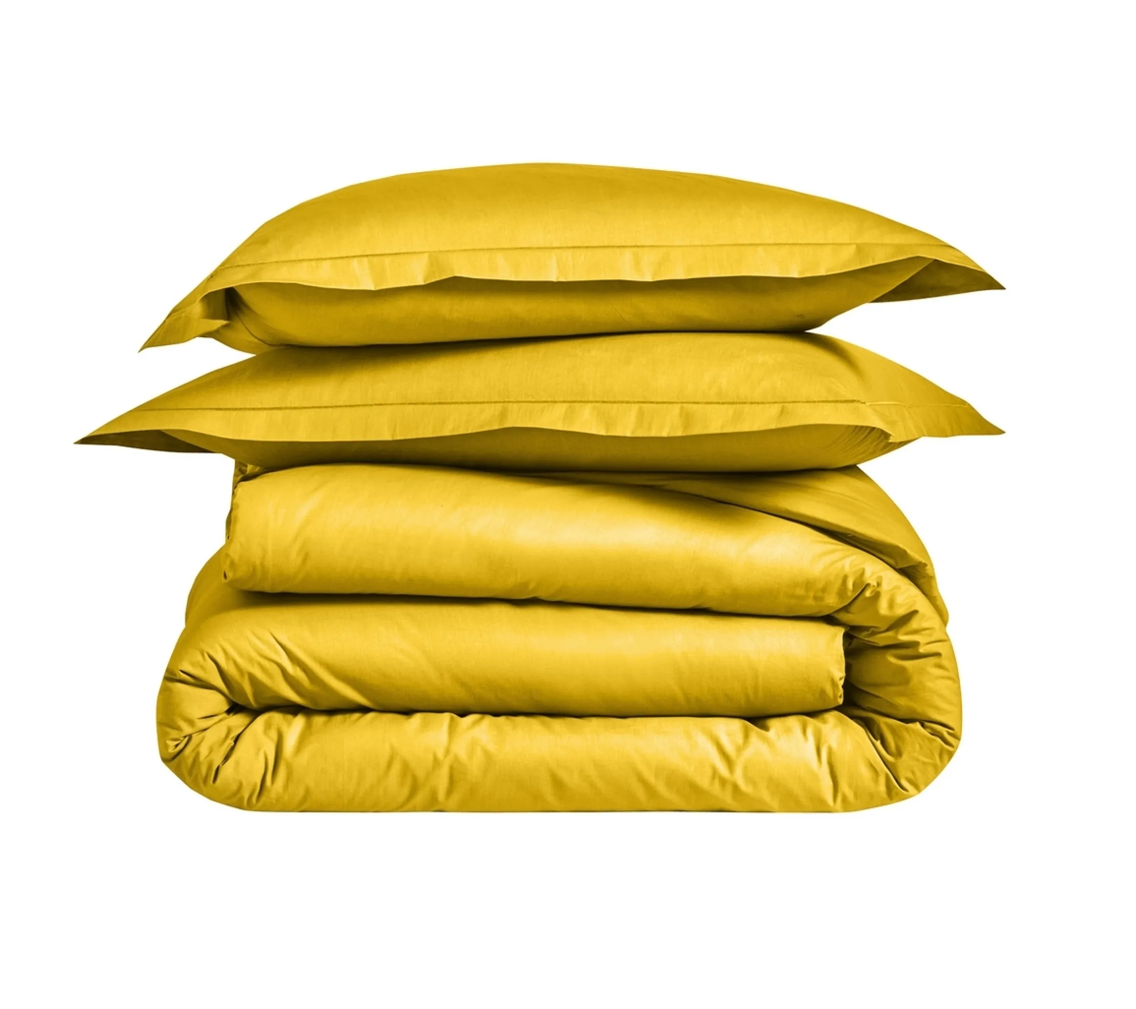 DRAP HOUSSE 2 TÊTES UNI PERCALE CURRY
