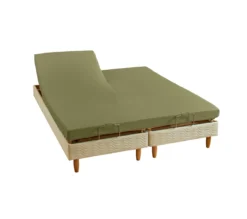 DRAP HOUSSE 2 TÊTES UNI PERCALE KAKI
