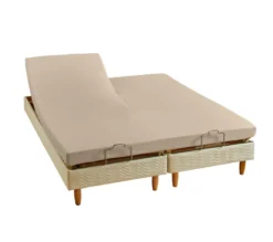DRAP HOUSSE 2 TÊTES UNI PERCALE LIN