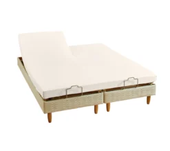 DRAP HOUSSE 2 TÊTES UNI PERCALE NOUGAT