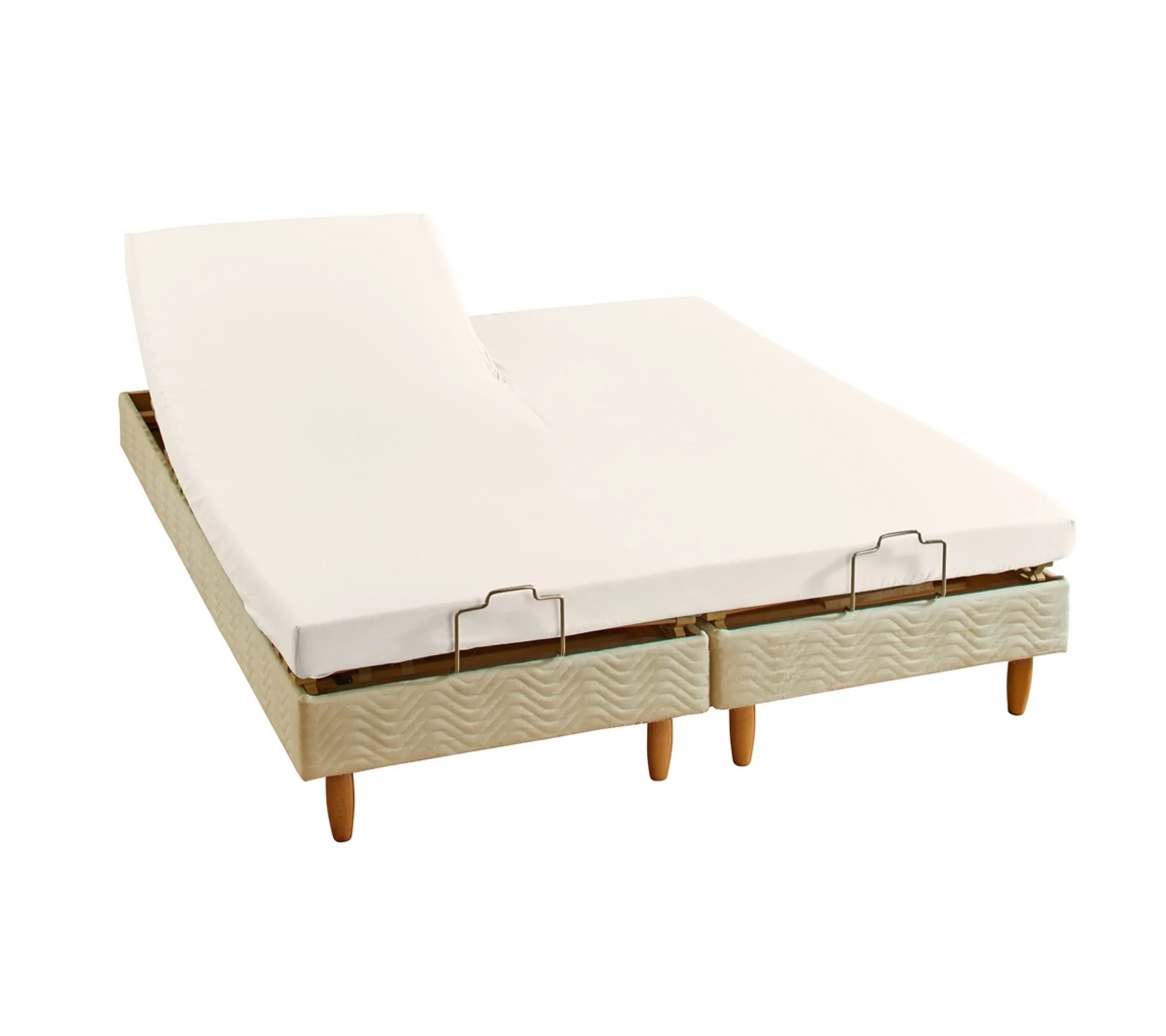 DRAP HOUSSE 2 TÊTES UNI PERCALE NOUGAT