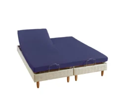 DRAP HOUSSE 2 TÊTES UNI PERCALE NAVY