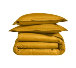 DRAP HOUSSE 2 TÊTES UNI PERCALE OCRE