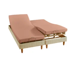 DRAP HOUSSE 4 TÊTES UNI PERCALE POUDRE