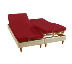 DRAP HOUSSE 4 TÊTES UNI PERCALE RUBIS