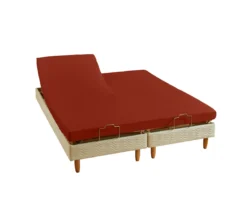 DRAP HOUSSE 2 TÊTES UNI PERCALE TERRA COTA