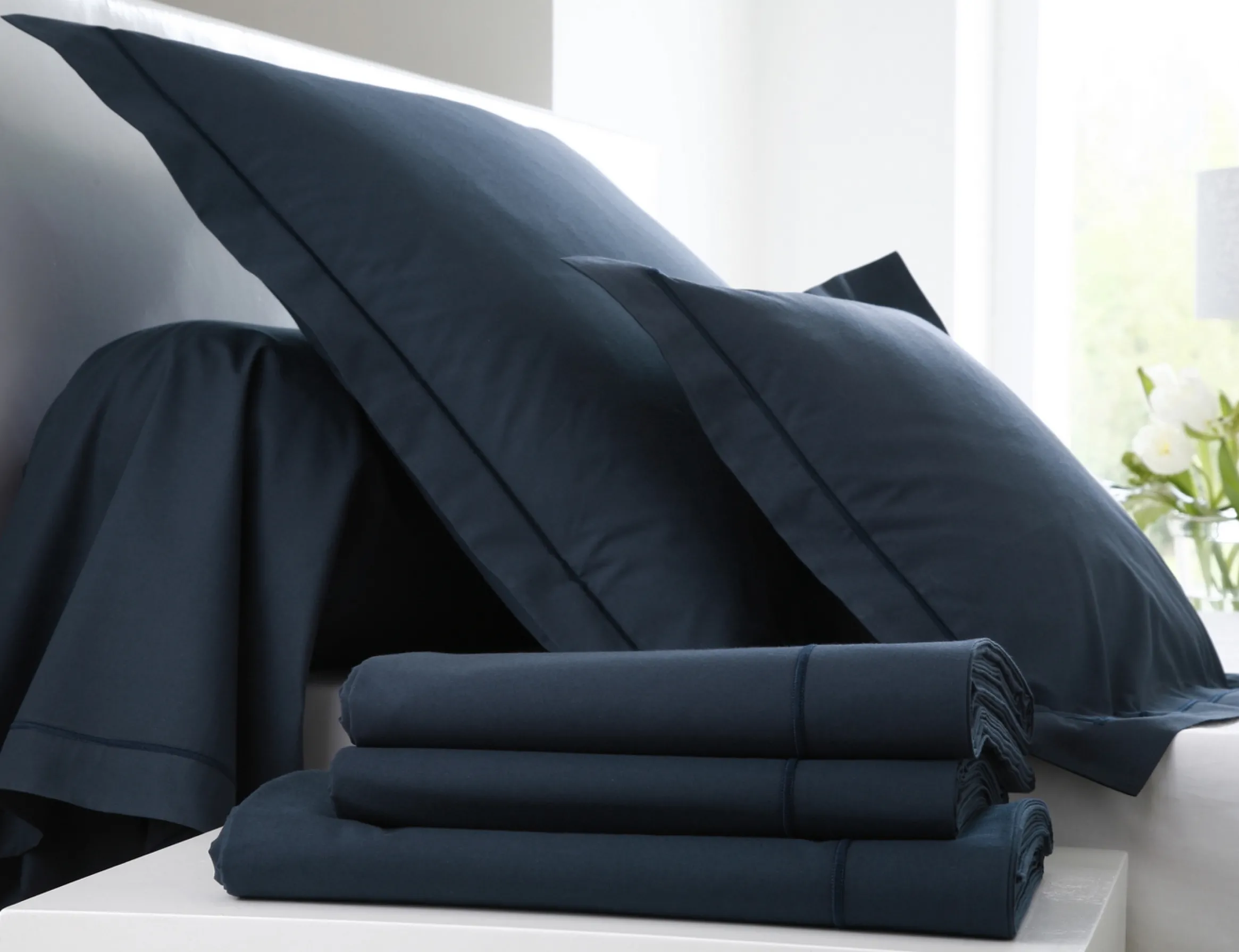 DRAP HOUSSE 4 TÊTES UNI SATIN BLEU CORINTHE