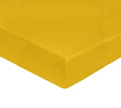 DRAP HOUSSE 4 TÊTES UNI SATIN JAUNE IMPERIAL