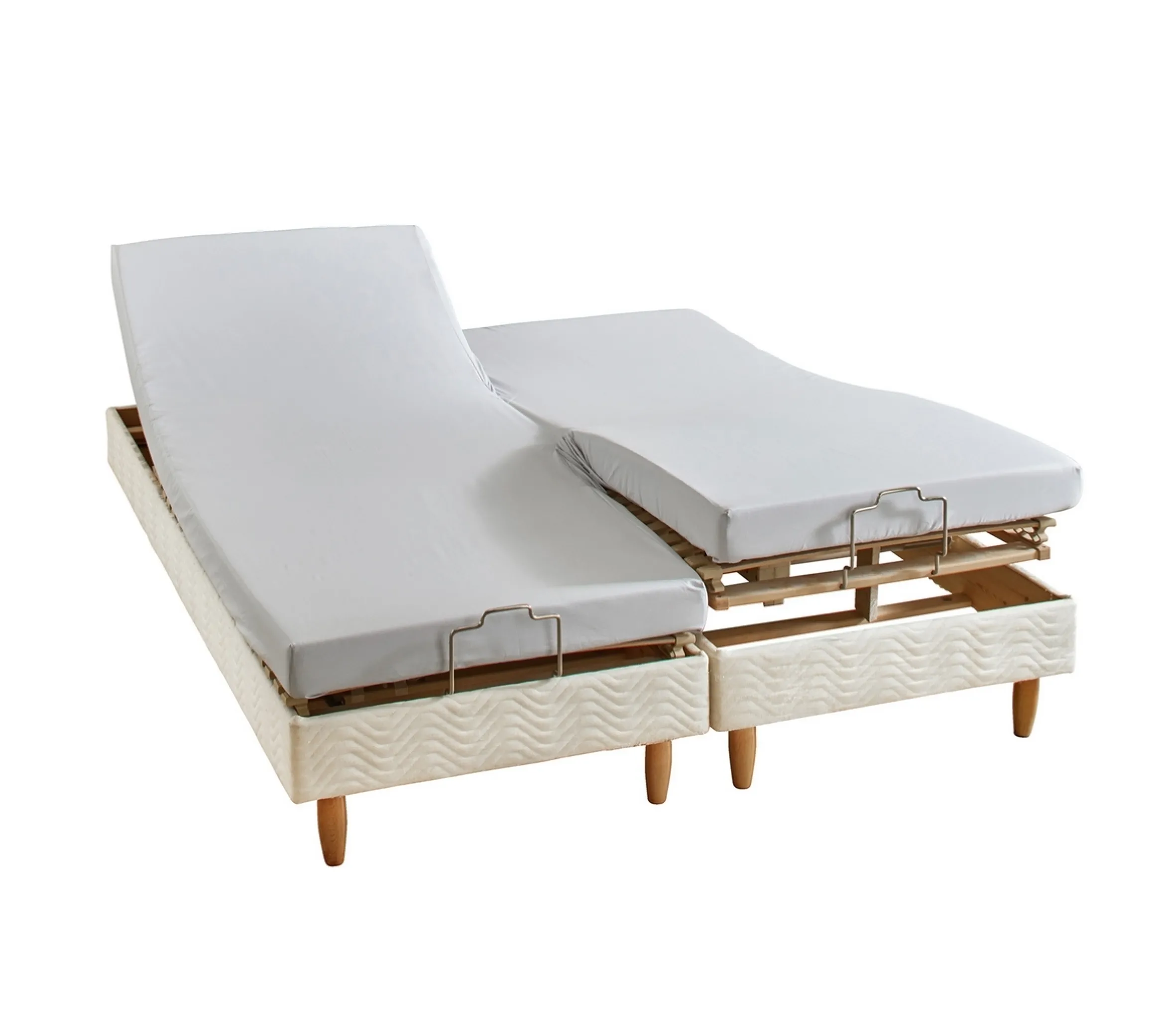 DRAP HOUSSE 4 TÊTES UNI SATIN METAL