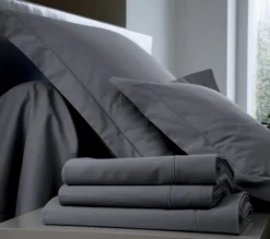 DRAP HOUSSE UNI COTON FUSAIN