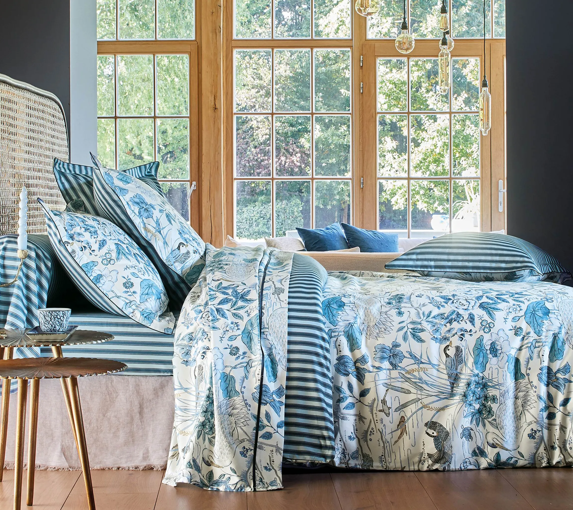 DRAP HOUSSE WATER GARDEN BLEU