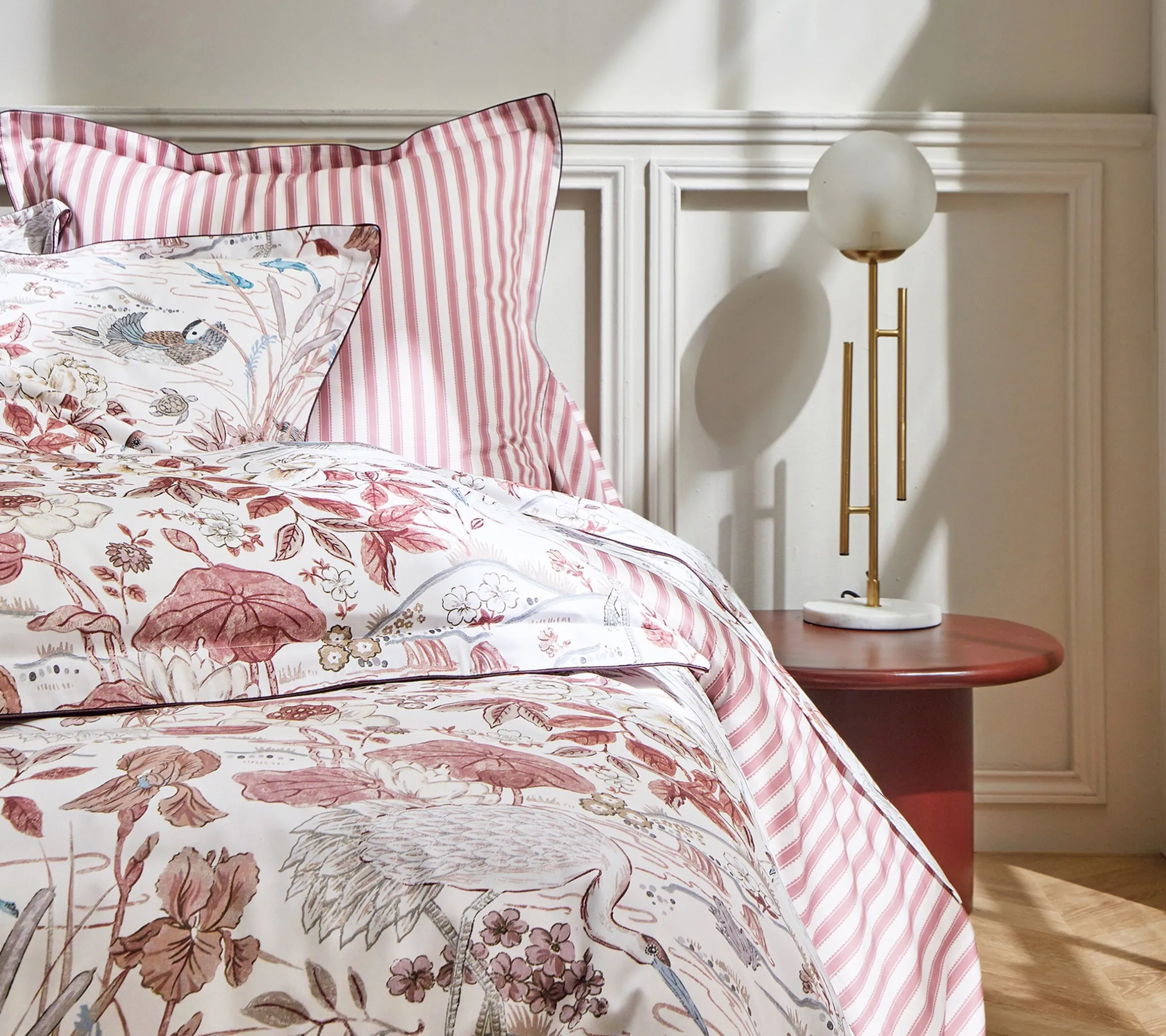 DRAP HOUSSE WATER GARDEN ROSE