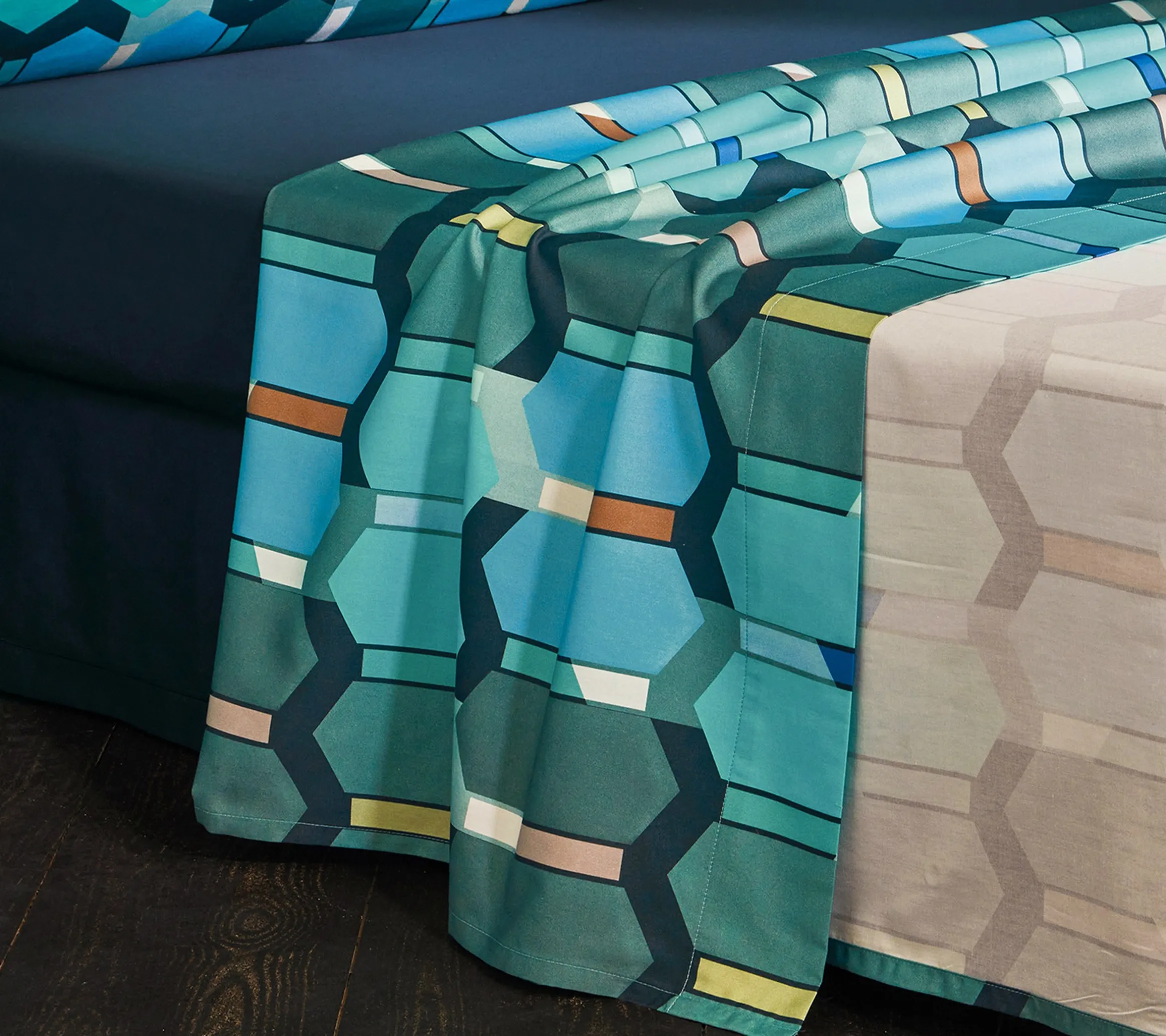 DRAP MOSAIC COBALT