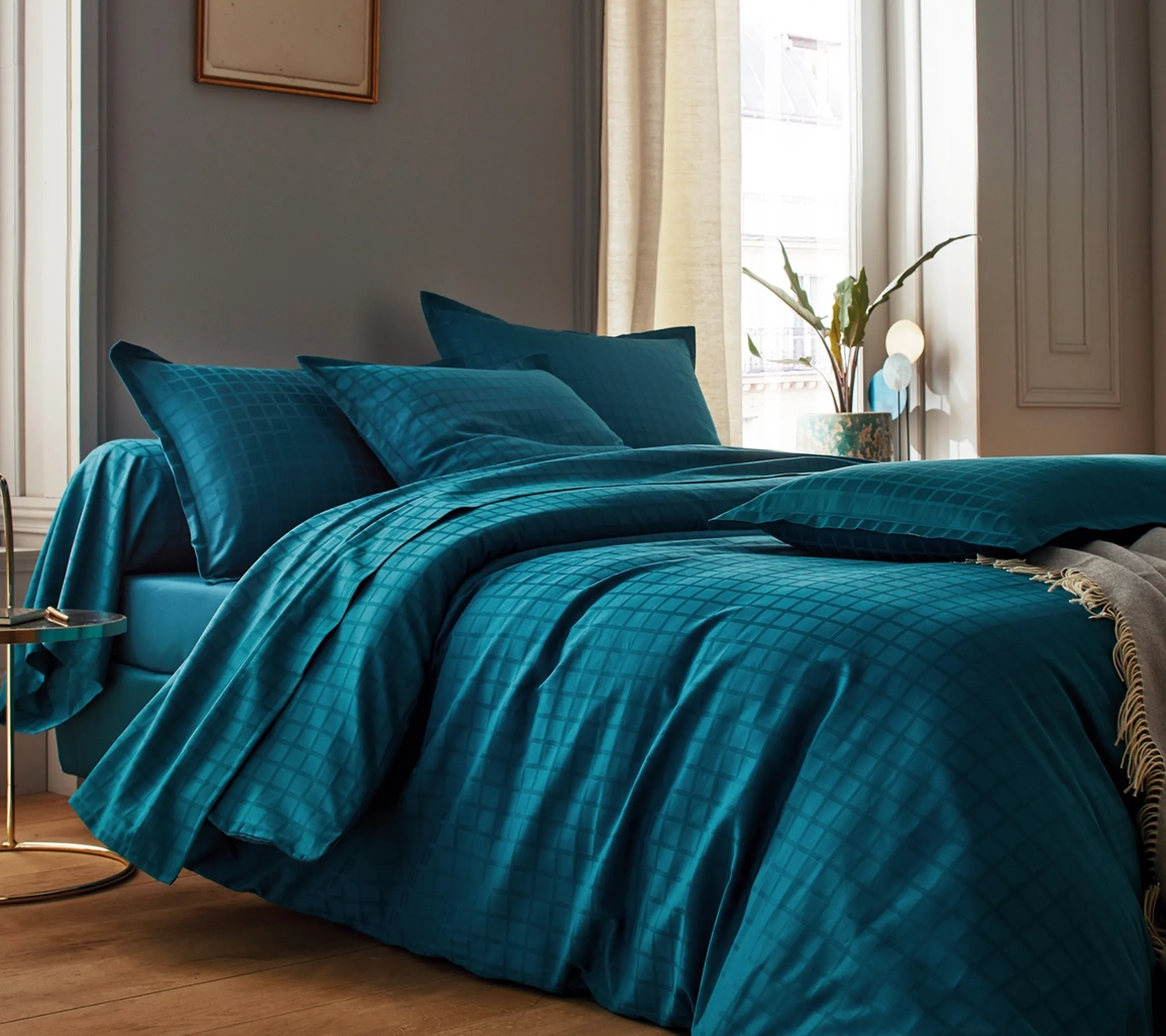 DRAP PALACE BLEU PAON