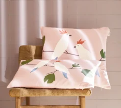 ENSEMBLE ENVELOPPE COUSSIN BIRDS PETALE