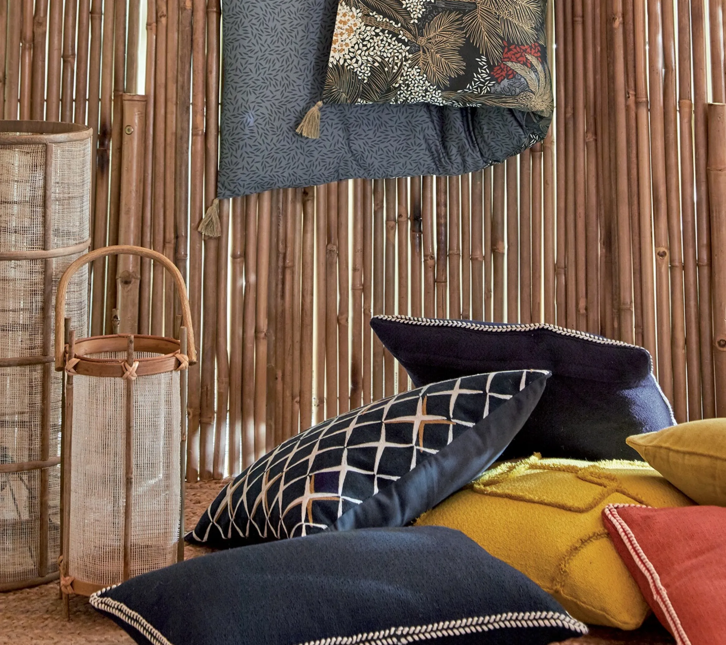 ENSEMBLE ENVELOPPE COUSSIN EDEN BLEU CORINTHE