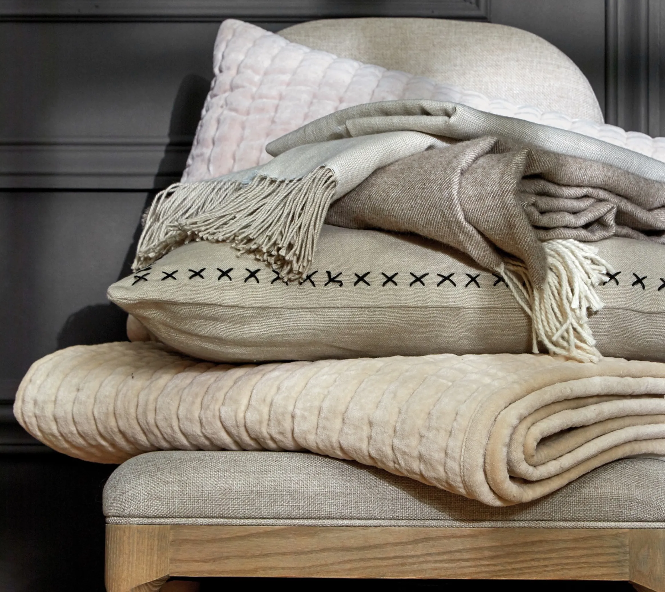 ENSEMBLE ENVELOPPE COUSSIN FARNIENTE CREME