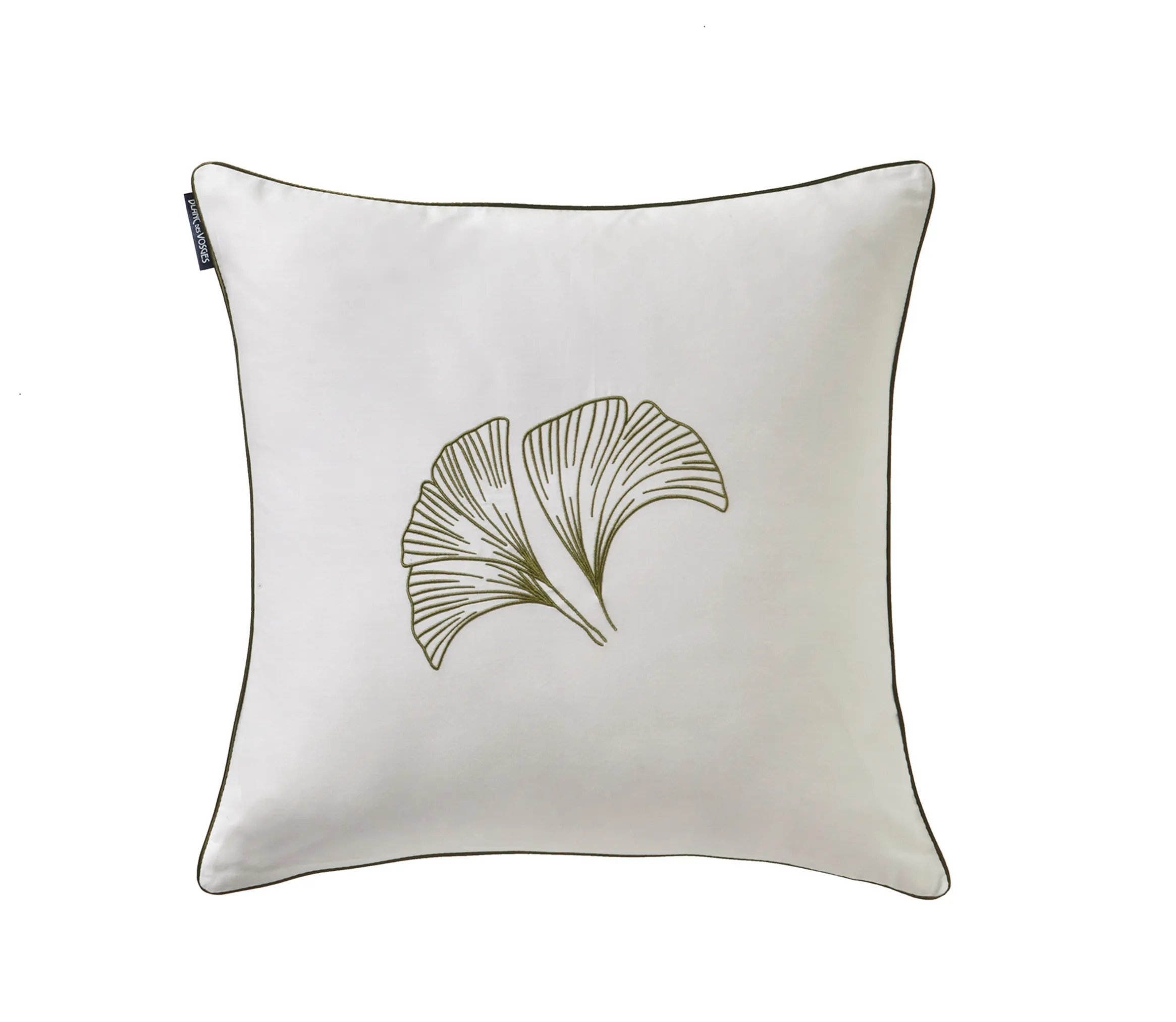 ENSEMBLE ENVELOPPE COUSSIN GINGKO OLIVE