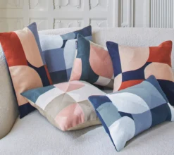 ENSEMBLE ENVELOPPE COUSSIN GRAPHICO TERRA COTA