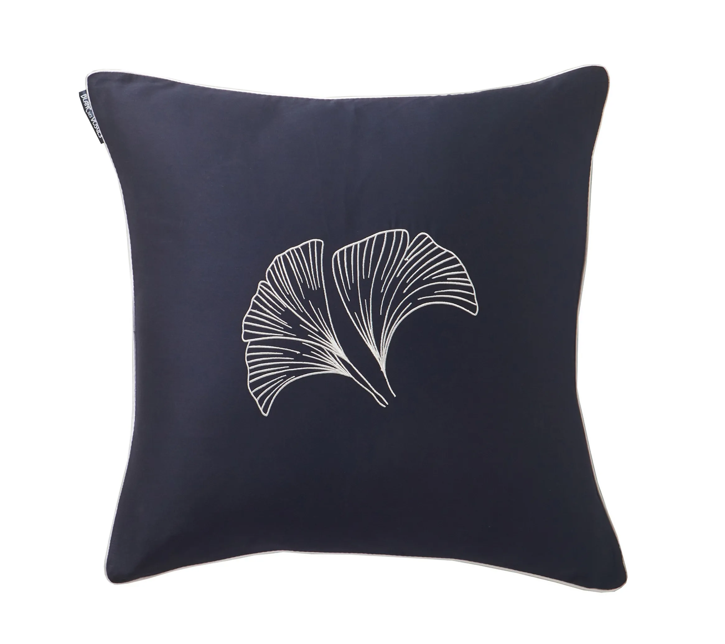 ENSEMBLE ENVELOPPE COUSSIN GINGKO BLEU CORINTHE
