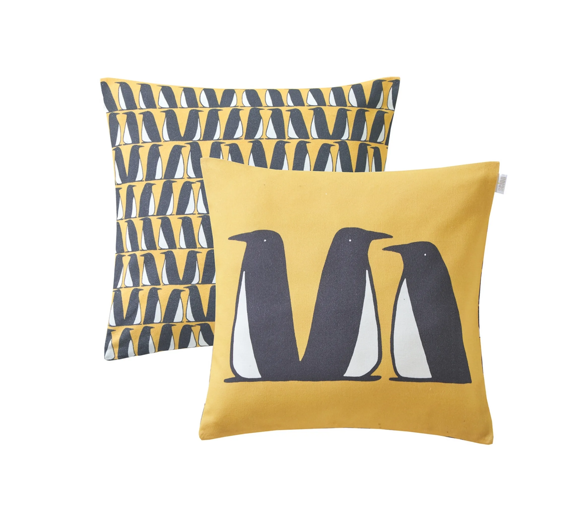 ENSEMBLE ENVELOPPE COUSSIN PINGOUINS MIEL
