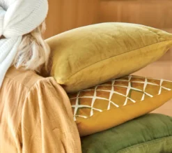 ENSEMBLE ENVELOPPE COUSSIN SCENARIO OCRE